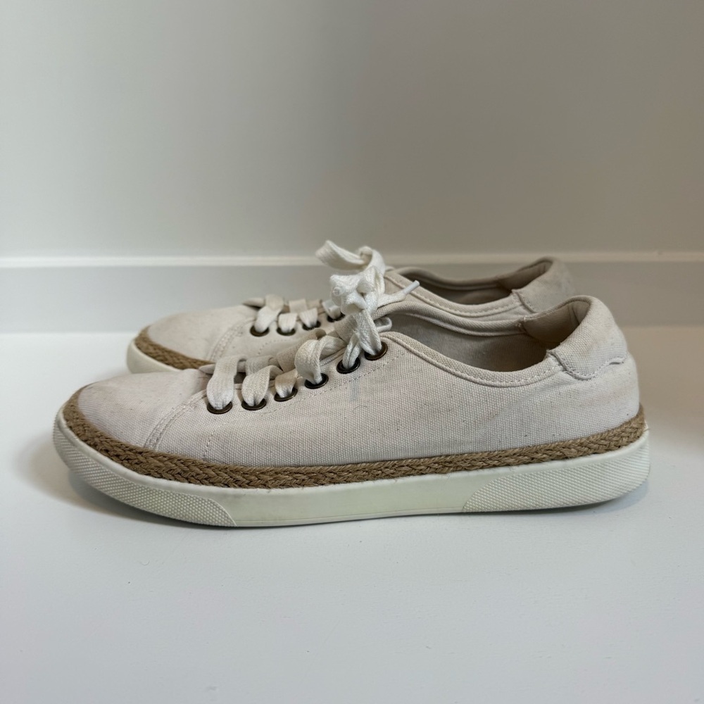 Vionic Hattie Ivory Espadrille Canvas Sneakers Size 6
